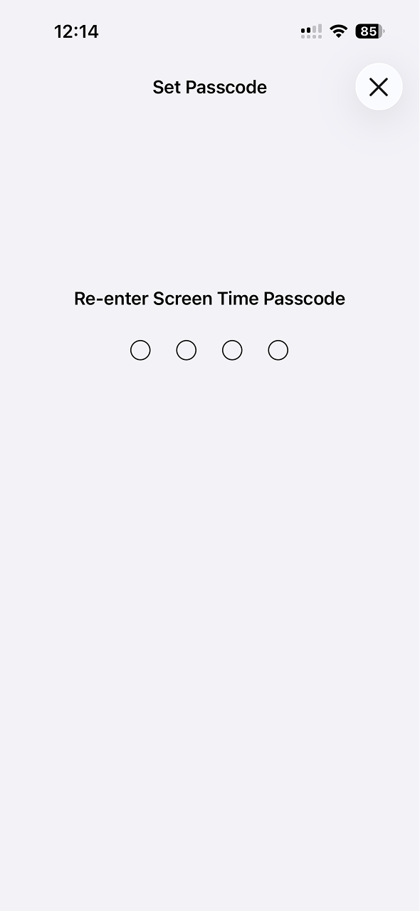 Geben Sie den Passcode erneut ein